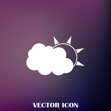 Hava satırı simgesi. Güneş bulut ile yağmur arkasında