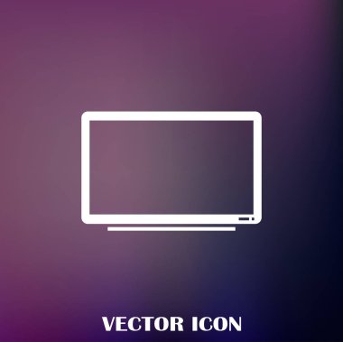 Trendy düz tarzı TV simgesi. Web sitesi tasarımı, logo, app, kullanıcı arabirimi için televizyon sembolü. Vektör çizim, Eps10.