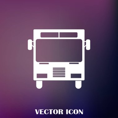 Otobüs simge vektör, katı logo illüstrasyon, sembol