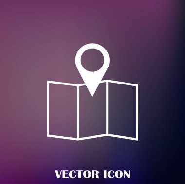 Harita işaretçi düz simgesi. Vektör Eps 10