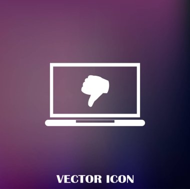 Başparmak aşağı. Simge sevmez. Vektör çizim.