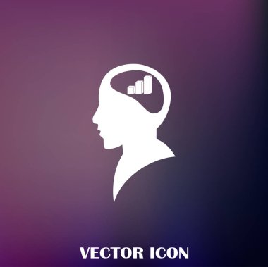 İş adamı ve büyüyen diyagramı siluetleri. insan baş ve grafik simgesi. İş kavramı