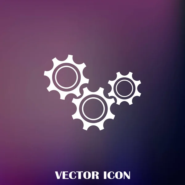 Icono Engranaje Con Arte Vector Fondo Vintage — Vector de stock