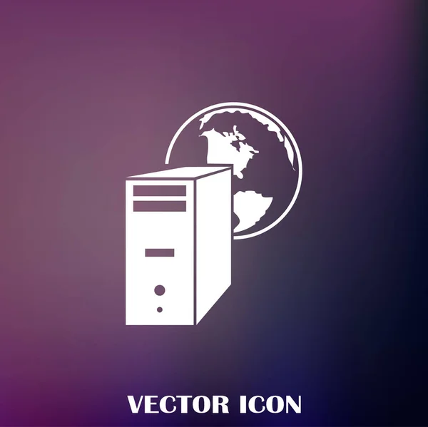 Computador Ícone Vetor Estilo — Vetor de Stock