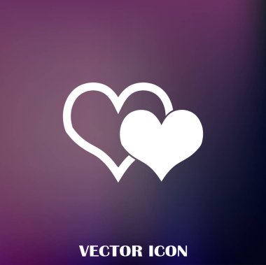 Kalp vektör simgesi, aşk sembolü. Sevgililer günü işareti