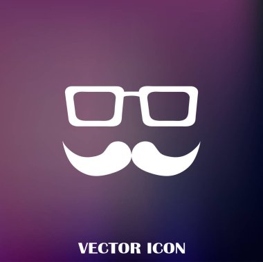 Bıyık ve gözlük vektör simgesi.