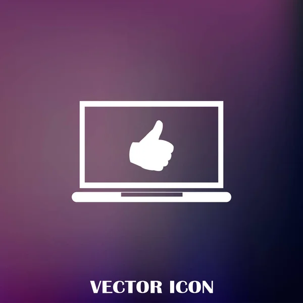 Векторный Палец Вверх Иконка Плоская Иконка Вектор Иллюстрация — стоковый вектор