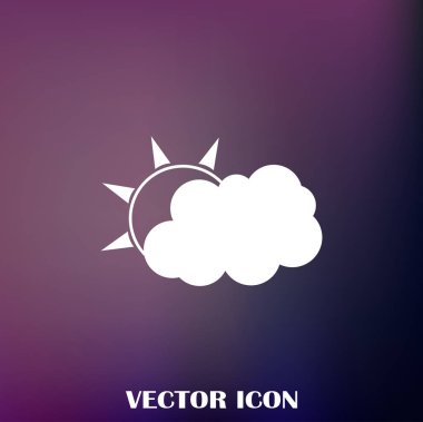 Hava satırı simgesi. Güneş bulut ile yağmur arkasında