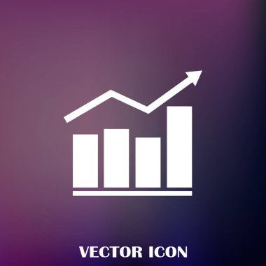 Trendy düz stil grafik simgesini. Web sitesi tasarımı, logo, app, kullanıcı arabirimi için grafik bar sembolü. Vektör çizim, Eps10.