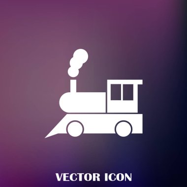 Buharlı lokomotif. Eski demiryolu web simgesi