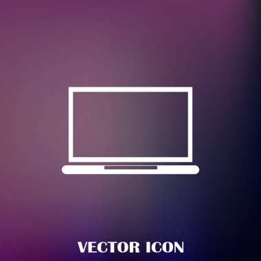 Dizüstü bilgisayar simgesini trendy düz stil. Web sitesi tasarımı, logo, app, UI bilgisayar simgesi. Vektör çizim, Eps10.