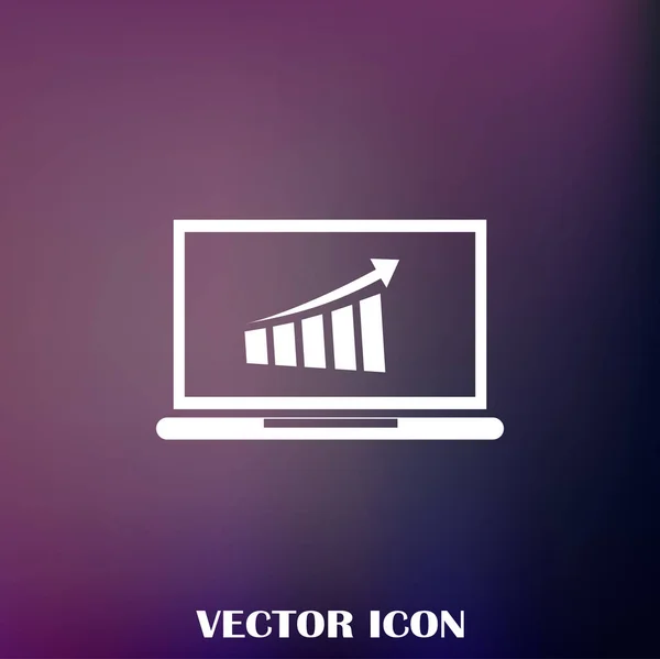 Icône Vectorielle Web Moniteur Avec Graphique Affaires — Image vectorielle