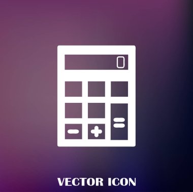 Hesap makinesi simgesi, vektör illüstrasyonu. düz tasarım biçimi.