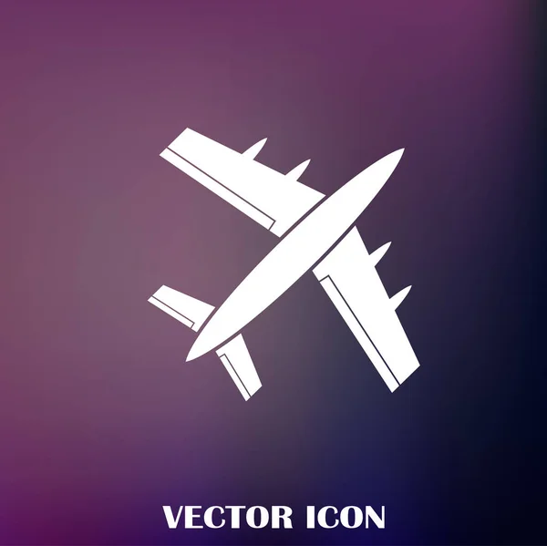 飛行機アイコン ベクトル 固体ロゴ イラスト 絵文字 — ストックベクタ