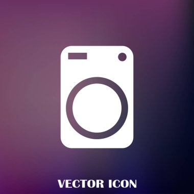 Çamaşır makinesi simgesi. Cihazı vektör simgesi. Çamaşır makinesi simge vektör
