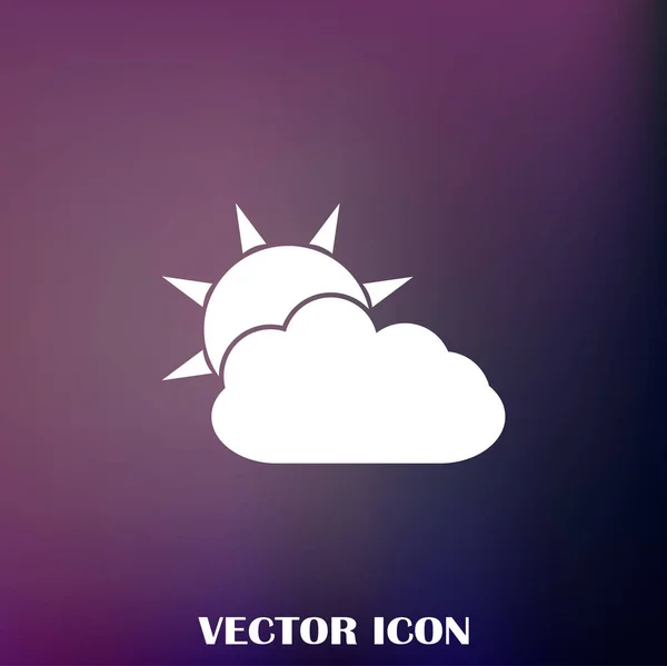 Icono Línea Del Tiempo Sol Detrás Nube Con Lluvia — Vector de stock
