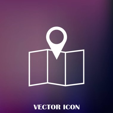 Harita işaretçi düz simgesi. Vektör Eps 10