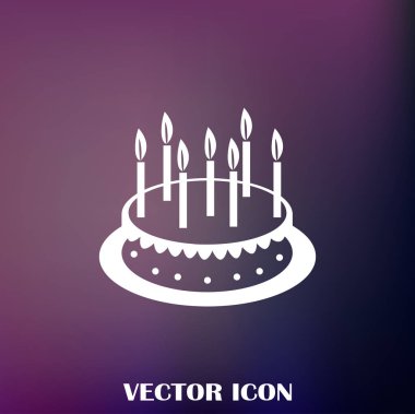 Doğum günü pastası simge vektör çizim. Doğum günün kutlu olsun