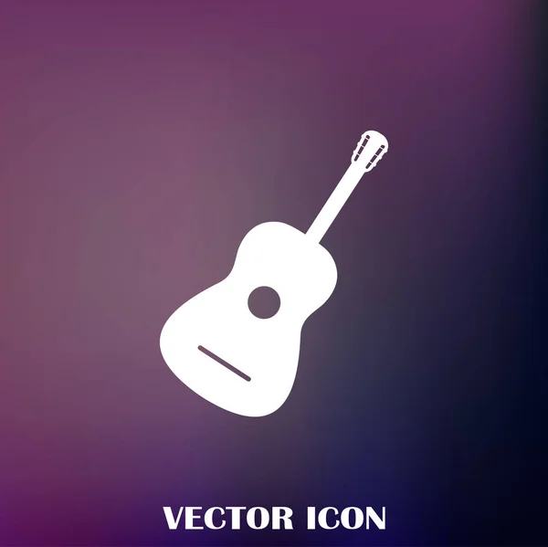 Ícone Vetor Guitarra Sinal Instrumento Musical Acústico — Vetor de Stock