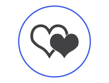 Kalp vektör simgesi, aşk sembolü. Sevgililer günü işareti