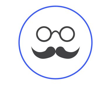 Bıyık ve gözlük vektör simgesi.