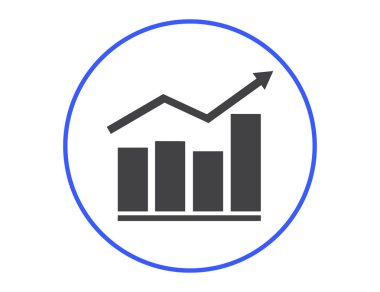 Trendy düz stil grafik simgesini. Web sitesi tasarımı, logo, app, kullanıcı arabirimi için grafik bar sembolü. Vektör çizim, Eps10.