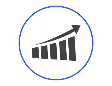 Trendy düz stil grafik simgesini. Web sitesi tasarımı, logo, app, kullanıcı arabirimi için grafik bar sembolü. Vektör çizim, Eps10.