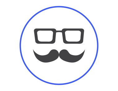 Bıyık ve gözlük vektör simgesi.