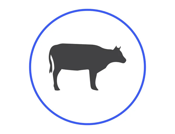 Ícone Vetorial Silhueta Vaca —  Vetores de Stock