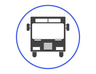 Otobüs simge vektör, katı logo illüstrasyon, sembol