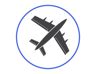 Uçak simge vektör, katı logo illüstrasyon, sembol