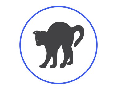 kedi silüeti. Vektör çizim.