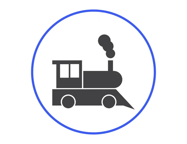 Buharlı Lokomotif Eski Demiryolu Web Simgesi — Stok Vektör