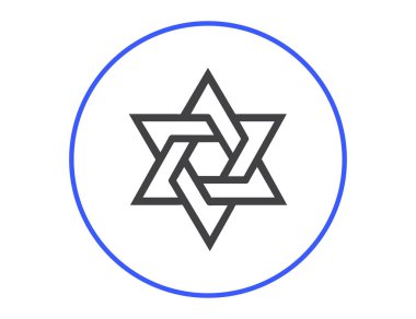 Davut'un yıldızı. Simge vektör çizim