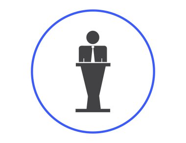 Hoparlör vektör simgesi. Tribün örnek konuşan hatip.