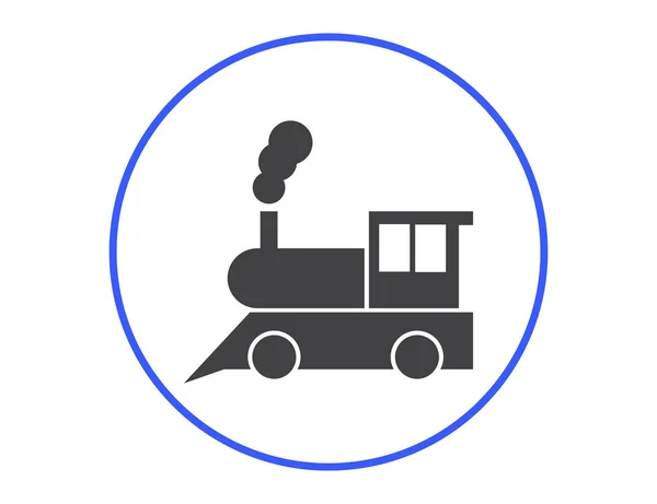 Locomotora Vapor Antiguo Icono Web Ferroviario — Vector de stock
