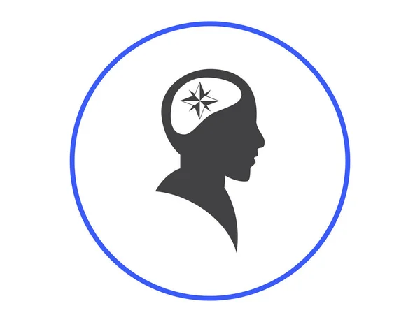 コンパス ローズのサイン ベクトル図 シルエットで頭部 — ストックベクタ
