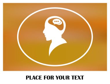 Bir kafa ile konuşma balonu silüeti