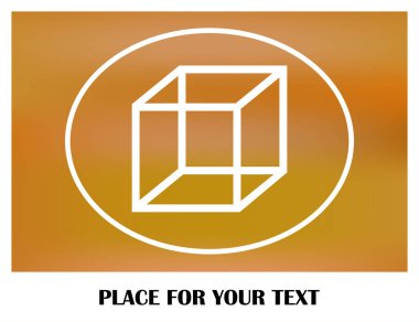 İzometrik küp vektör simgesi. 3D kare işareti. Kutu simgesi