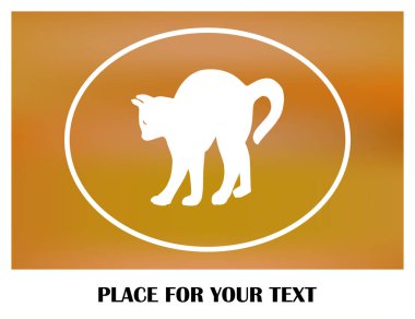 kedi silüeti. Vektör çizim.