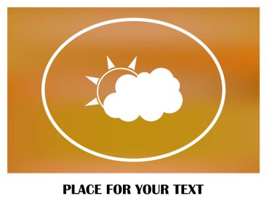 İki bulutlar ve güneş vektör simgesi