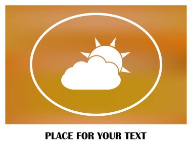 İki bulutlar ve güneş vektör simgesi