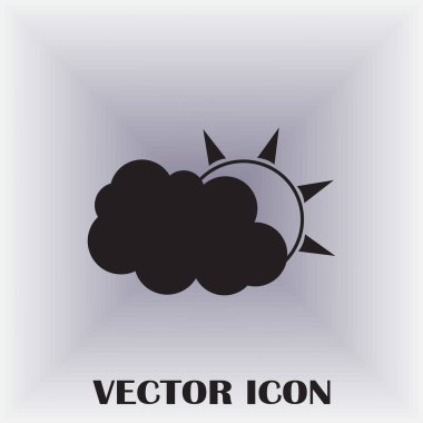 Hava satırı simgesi. Güneş bulut ile yağmur arkasında