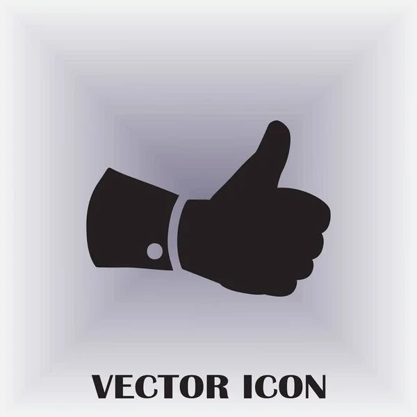Vector Tummen Upp Ikonen Flat Ikonen Vektor Illustration — Stock vektor