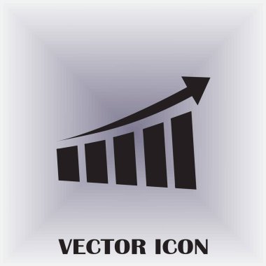 Trendy düz stil grafik simgesini. Web sitesi tasarımı, logo, app, kullanıcı arabirimi için grafik bar sembolü. Vektör çizim, Eps10.