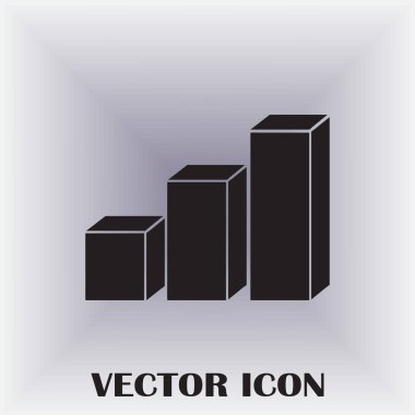 Trendy düz stil grafik simgesini. Web sitesi tasarımı, logo, app, kullanıcı arabirimi için grafik bar sembolü. Vektör çizim, Eps10.