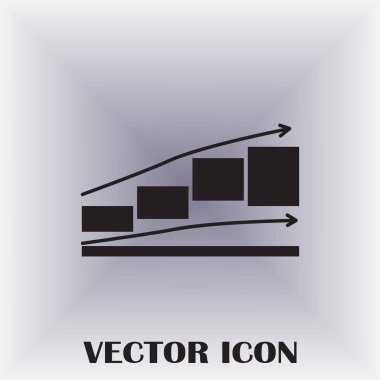 Trendy düz stil grafik simgesini. Web sitesi tasarımı, logo, app, kullanıcı arabirimi için grafik bar sembolü. Vektör çizim, Eps10.