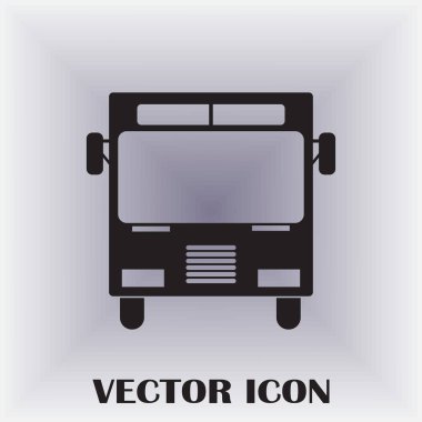 Otobüs simge vektör, katı logo illüstrasyon, sembol