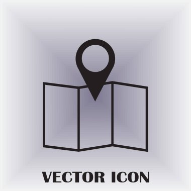 Harita işaretçi düz simgesi. Vektör Eps 10