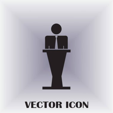 Hoparlör vektör simgesi. Tribün örnek konuşan hatip.